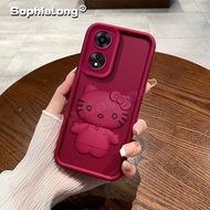 OPPO A18 A60 A38 A58 A78 A58X A98 A1X A2X CPH2591 CPH2579 CPH2631 Casing Soft Hello Kitty Mirror Sta