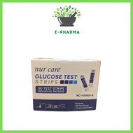 Nur Care Glucose Test Strips 50's (Individual package)