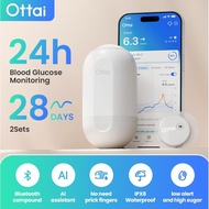 2 Pieces Ottai M8 CGM Continuous Glucose Monitoring System No Sanning Dynamic Glucometer Continuous 