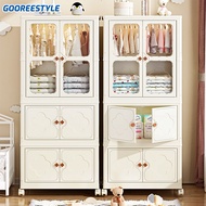 Foldable Cabinet for Clothes with Big Wheels Storage Organizer Durabox Plastic Wardrobe
