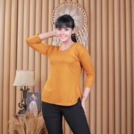 7/ 8 Sleeve T-Shirt Size XL /POLOS 7/8 Spandex Women's T-Shirt Spandex T-Shirt Wanita POLOS/ T-Shirt