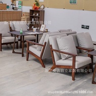 Milk Tea Shop Coffee Shop Combination B & B Solid Wood Simple Table Chair Retro Style Leisure Sales 