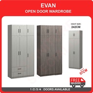 EVAN OPEN DOOR WARDROBE WITH TOP (1/2/3/4 DOORS AVAILABLE)