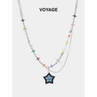 necklace pearl necklace Light Luxury Blue Smiley Female Dopamine Pendant Necklace