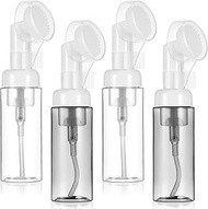 TOYANDONA 4pcs Foam Bottle Dispenser 2oz Facial Foaming Bottle with Brush Mousse Soap Pump Container