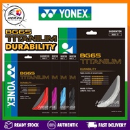 YONEX BG65 Titanium Badminton String Durability 100%ORIGINAL Made in Japan Tali Racket Badminton BG6