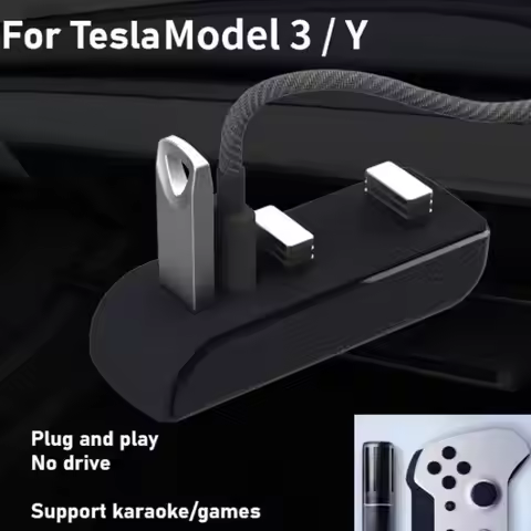 Glove Box Docking Station For Tesla Y 3+ Y Juniper USB Hub Ports Car 4-in-1 USB Extender Charger Upg