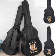 Portable Electric Guitar Guitar Bag 34-41 Inch Acoustic Guitar Cover Bear Pattern Series Backpack