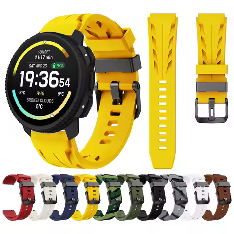 22mm Wristband Silicone Strap For Suunto Vertical 2 / RACE 2 S / Run / Ocean Replacement Band For Su