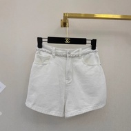 O9EE 2026 New Style C ''High Waist A-Line Straight Chain Embroidered Double C Shorts