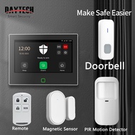 Daytech TUYA Wireless Alarm System with door sensor motion sensor WiFi alarm rumah Touch Screen✨TA07