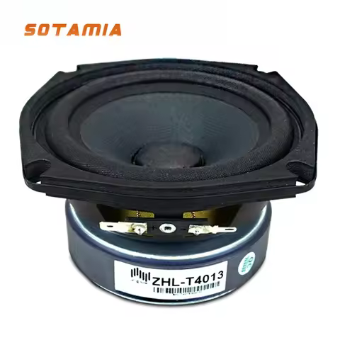 SOTAMIA 1PCS 4.5 Inch Four Hole Square Symmetrical Subwoofer 8 Ohm 100 Watt High Power 120 Outer Dia
