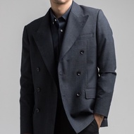 era-won CLASSIC DOUBLE BREASTED SUIT Model Dark Grey Color