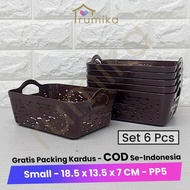 Sw4u Set of 6 Plastic Baskets Multipurpose Basket/s Azalea Small Square Basket/s 18.5