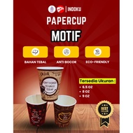 Paper Cup 6.5oz, 8oz Indoku & 9 Oz motif Paper Cup Oz 1000pcs
