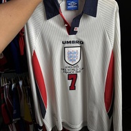 Jersey England 1998 Home Long Slevee