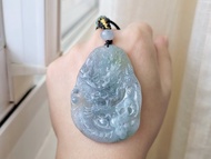 【親翠】天然翡翠 冰烏雞霸氣精工三爪龍牌調節式繩鏈 生肖 龍