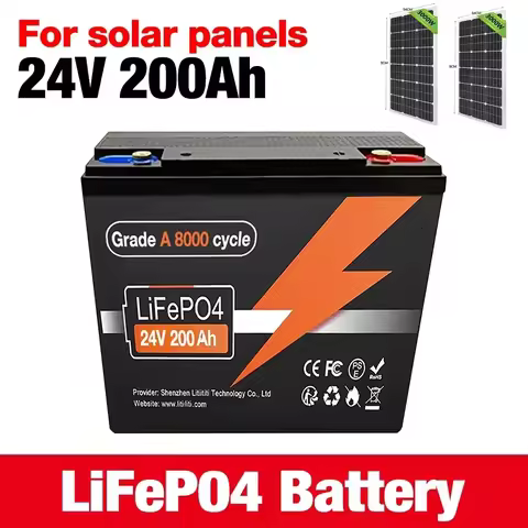 ππ»NEW 24v 200Ah Lifepo4 Battery Pack Built-in 200A BMS 24v 100Ah 200Ah Lithium Ion Battery For Boat