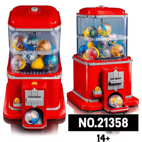 MOC Coin-operated Vending Machine room decoration Set Creative Compatible 21358 Retro Vending Machin