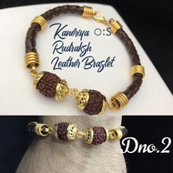 122A RUDRAKSH LEATHER BRACELET