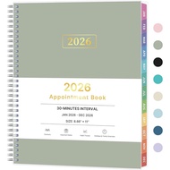 Temujanji 2026, Perancang Kalendar Mingguan & Bulanan 30 Minit Setiap Jam 2026, Jan 2026 - Dis 2026,