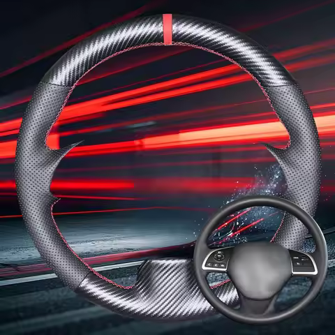 Carbon Fiber Leather Car Steering Wheel Cover For Mitsubishi Outlander 2013 2014 Mirage 2014 ASX L20