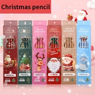 6pcs/Lot Christmas Boxed Pencils HB Writing Drawing Sketch Pen Kids Stationary Tools Pencil With Eraser Topper For School Xmas Party Stocking Fillers Novelty Gift