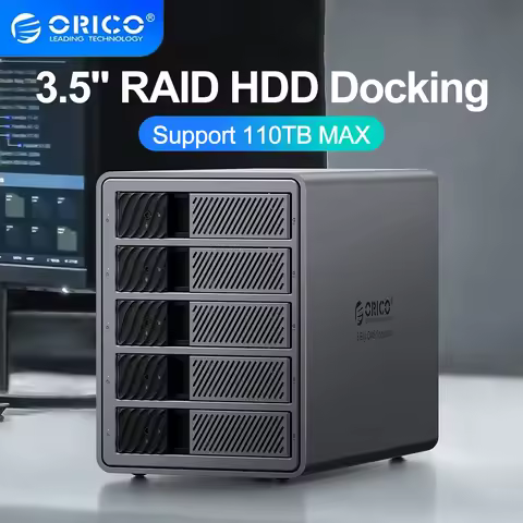 ORICO 4/5 Bay 3.5" RAID HDD Docking Station Aluminum Enclosure Multi-Bay 5Gbps Extemal Hard Drive wi