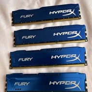 Ddr3 8gb 1600MHz kingston hyperx fury 4條