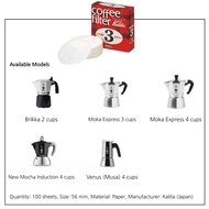 Kalita Round Filter Paper #1 #3 #6 #9 47mm 56mm 60mm 68mm 100pcs for Bialetti Moka Pot / from Korea