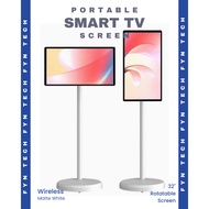 [FYNTECHSTORE] 32" PORTABLE SMART TV SCREEN IN MATTE WHITE