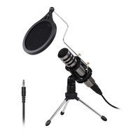 Multifunctional Condenser Microphone Recording Microphone Kit 3.5mm Mobile Phone Computer Karaoke Vo