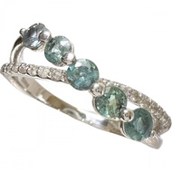 Size 13 Alexandrite 0.61ct Diamond 0.15ct Ring, K18WG White Gold, 2.7g, Women's [Used]