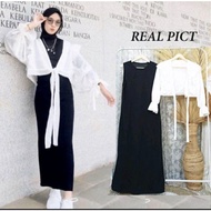 SERAYU WOMEN'S DRESS OUTER SET/DRESS WOMEN'S KOREAN STYLE 2IN1 BUSUI FRIENDLY MUSLIMAH SET 2 piece s