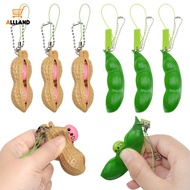 Anti Stress Peas Beans Squishy Decompression Toys/ Funny Beans Rubber Squeeze Fidget Toys Keychain