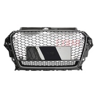 Car A3 S3 Center Honeycomb Grill RS3 Carbon Fiber Front Bumper Grill with quattro for Audi A3 S3 8V 