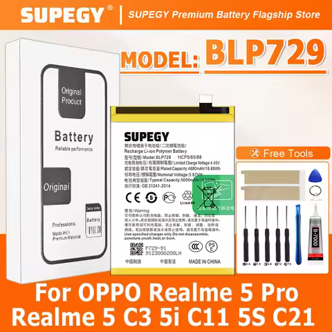 BLP729 Battery For Battery OPPO Realme 5pro Realme 5 C3 5i C11 5S C21 BLP-729 Original Capacity Phon