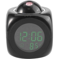 DEWIN LCD Clock,Wall Clock, Multi-function Digital LCD Wall Projection Voice Talking Temperature Dis