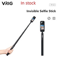 VRIG 130CM Metal Extended Invisible Selfie Stick Monopod Extension Rod TP-13 for GoPro Insta360 One RS/X3 Action Camera Accessories