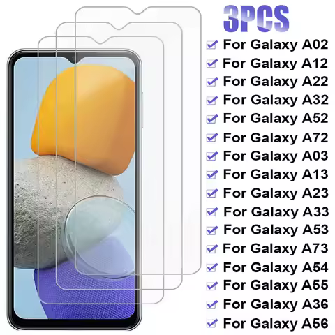 3Pcs Screen Protectors For Samsung Galaxy A22 A02S A12 A13 A33 A32 A52 A72 on Samsung A53 A23 A73 A5
