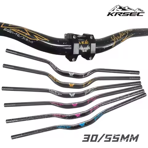 KRSEC 31.8mm Mountain Bike Handlebar Aluminum Alloy Bicycle Riser Handlebar 55mm Rise 780mm Length H