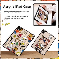 For IPad 10/iPad Pro 11【2 in 1】Cute Snoopy Clear Acrylic Shockproof Case for IPad 10.5/iPad 10.2/iPad Air 4/Air 5 Light Thin Tablet Cover