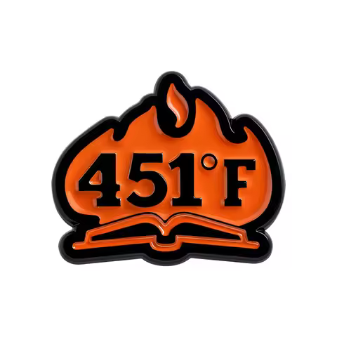 451 Fahrenheit Flame Brooch Enamel Pins Funny Humour Retro Punk Metal Brooches Backpack Lapel Badge 