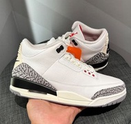 🎉原裝正品 Jordan Air Jordan 3 Retro ‘’White Cement Reimagined‘’ 皮革 做舊 白水泥 中幫 復古籃球鞋 白灰色