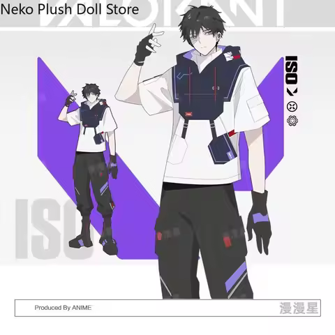 VALORANT Iso Cosplay Costume Short-sleeved T-shirt Long Pants Suit Summer Fashion Casual Unisex Masc
