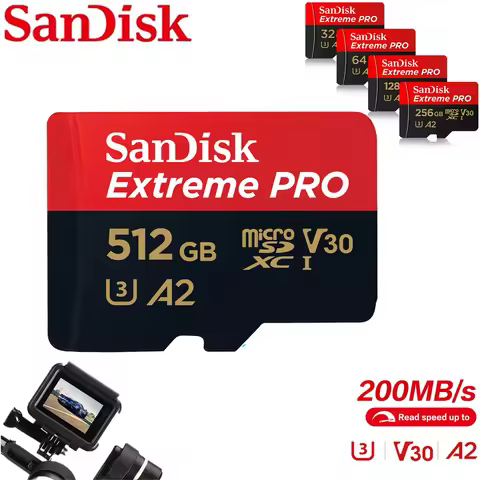 New Sandisk Original Memory Card 64GB EXtreme Pro Class10 512GB UHS-I Flash Micro SD Card C10 Ultra 