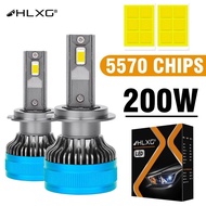 HLXG H7 H11 Car headlight Bulbs H1 Led Canbus HB3 9005 HB4 9006 H4 LED H8 Hir2 9012 Fog Lights PTF 200W 80000LM 6000K White