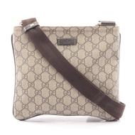 【二手】Gucci GG Supreme 單肩背包 201538 米色 PVC 塗層帆布皮革單背包 女士二手 B