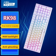 Mechanical Keyboard Rk98 Wired Wireless 2.4g Bluetooth Triple Mode Rgb Hot Swappable 100 Key Compute