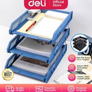 Deli File Tray 2&3 Tier File Storage Rack Plastic Material E9208 E9209